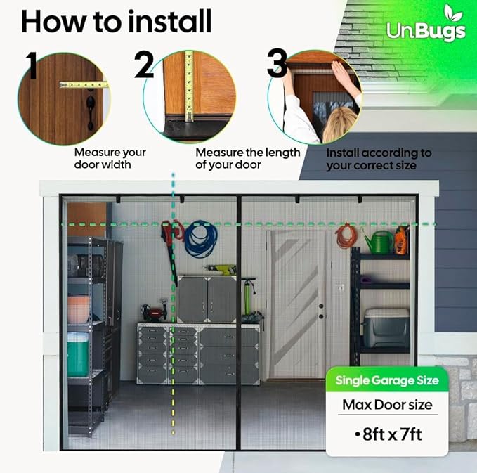 UnBugs Garage Screen Doors for 1 Car Garage - Image 6