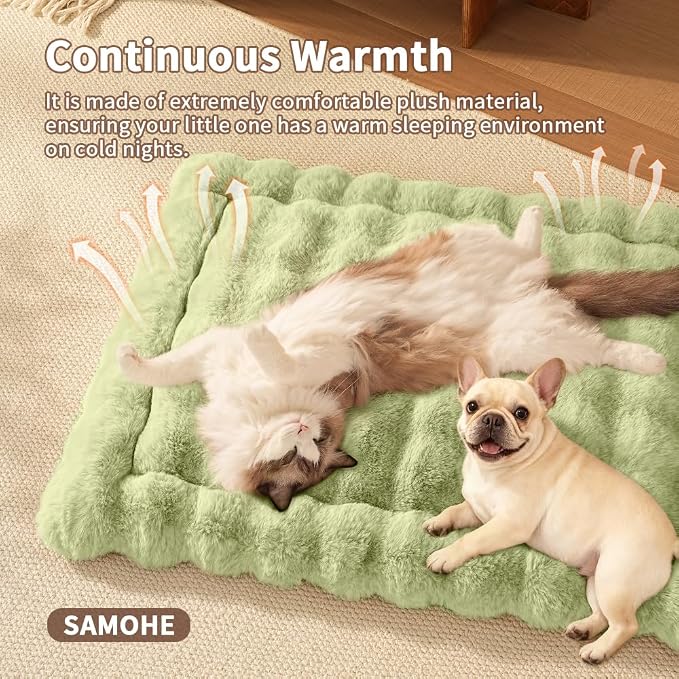 Self-Warming Cat Bed, Plush Faux Fur Pet Bed Mat - Image 3