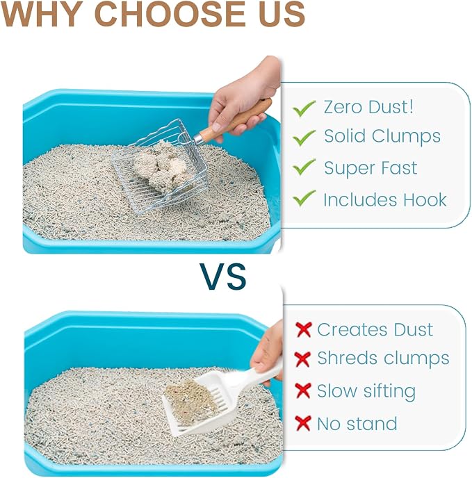 Cat Litter Scoop with Hook and Hole, Stainless Steel - Image 4