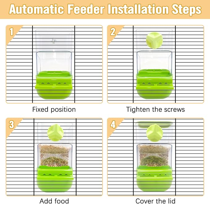 BNOSDM Automatic Bird Feeder Water Dispenser Set No Mess Bird Cage Feeders - Image 4