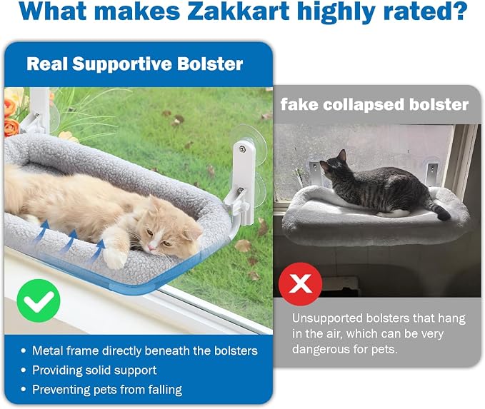 Zakkart Foldable Cat Hammock for Window - Image 2
