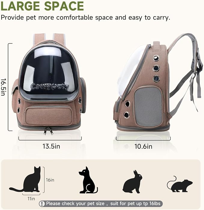 Cat Backpack Carrier, Breathable Cat Carrier Large Space Bubble Pet Backpack - Image 6