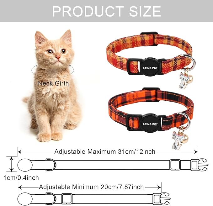 ARING PET 2 Pack Fall Cat Collars-Cute Breakaway Cat Collar - Image 5