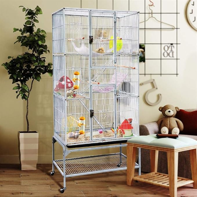 Yaheetech 69-Inch Extra Large Wrought Animal Cage Metal 3 Levels Small Animal - Image 3