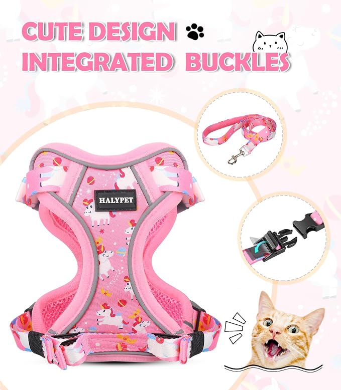 Halypet Cat Harness and Leash Set Cute Escape Proof Vest Harness - Image 3