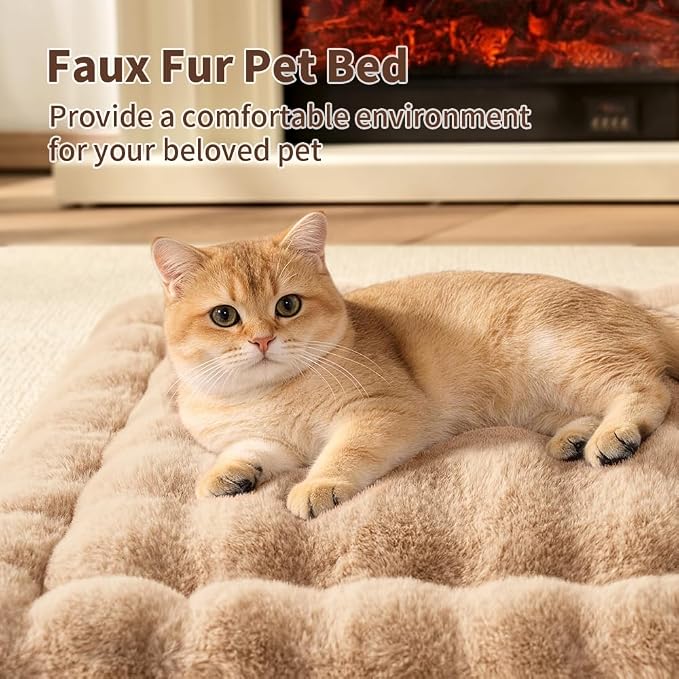 Self-Warming Cat Bed, Plush Faux Fur Pet Bed Mat - Image 4