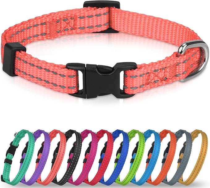 Joytale Small Dog Collar, Reflective and Adjustable Nylon Collar by Joytale