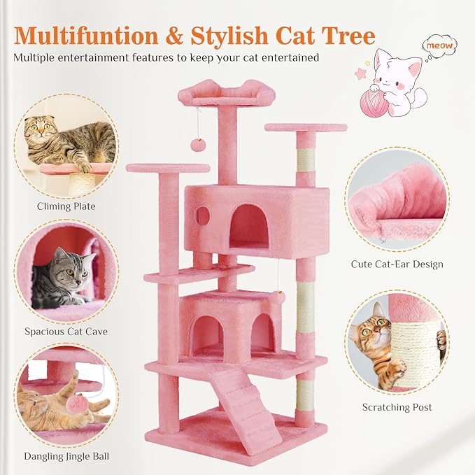 Sweetcrispy 54-Inch Cat Tree Tower – Multi-Level - Image 5