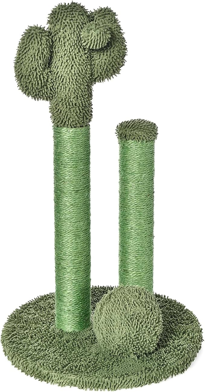 Amazon Basics Sisal Cat Scratching Post, Indoor Cactus Triple Posts by AmazonBasics