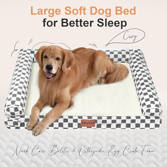 Large Dog Bed Orthopedic Washable: Beds Bolster XL Bed Medium Large Dogs Egg - Image 2