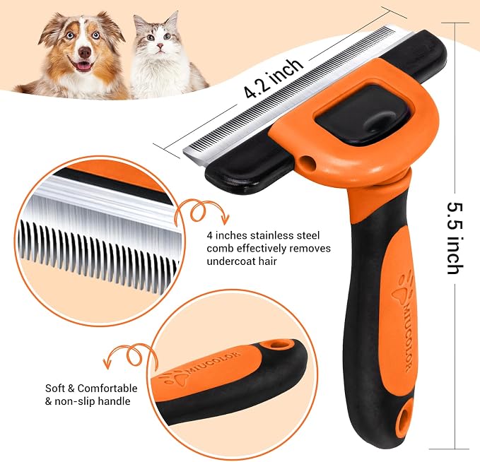 MIU COLOR Pet Grooming Brush, Deshedding Tool - Image 2