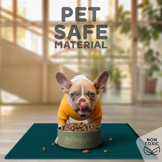 Dog Food Mat - 28x18 Raised Edges Dogs Mat - Image 3