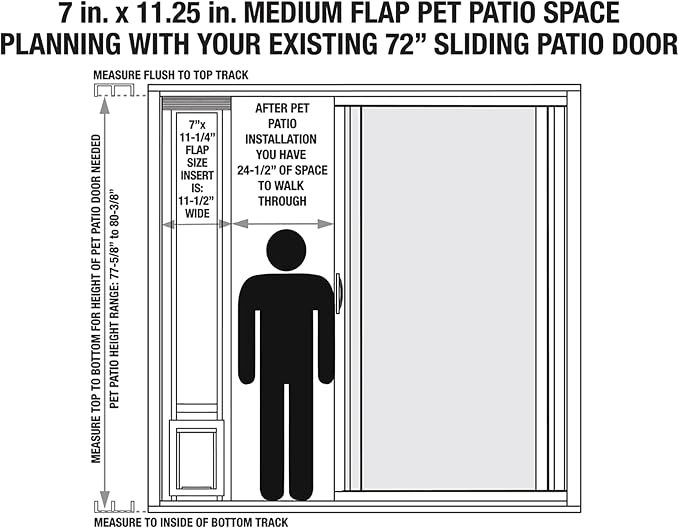 Ideal Pet Products Aluminum Pet Patio Door, Adjustable Height 77-5/8" to 80-3/8" - Image 2