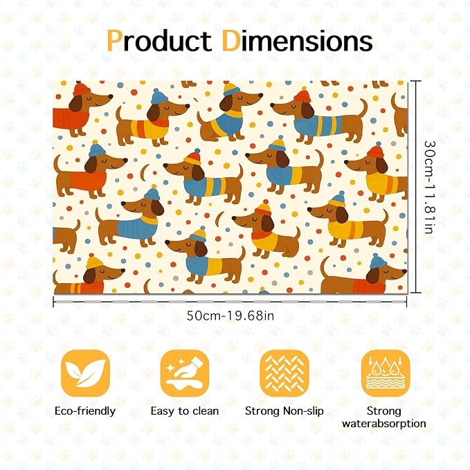 Adorable Dachshund Puppy Pet Food Mat - Image 6