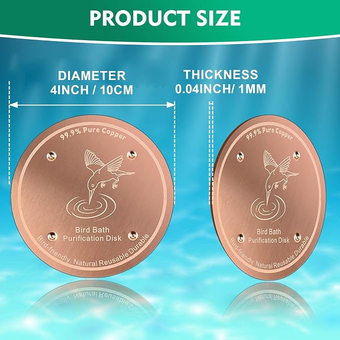 1 Pcs Copper Disc for Bird Bath | 99.99% Pure Copper Plate & Birdbath Disk | - Image 6