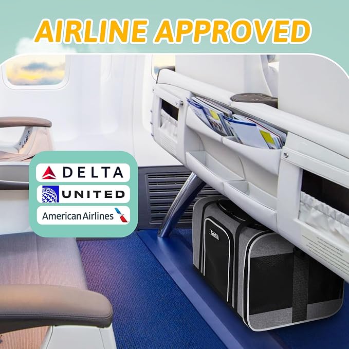 Petskd Pet Carrier 17x11x10.5 Delta American United Airline Approved, Pet - Image 2