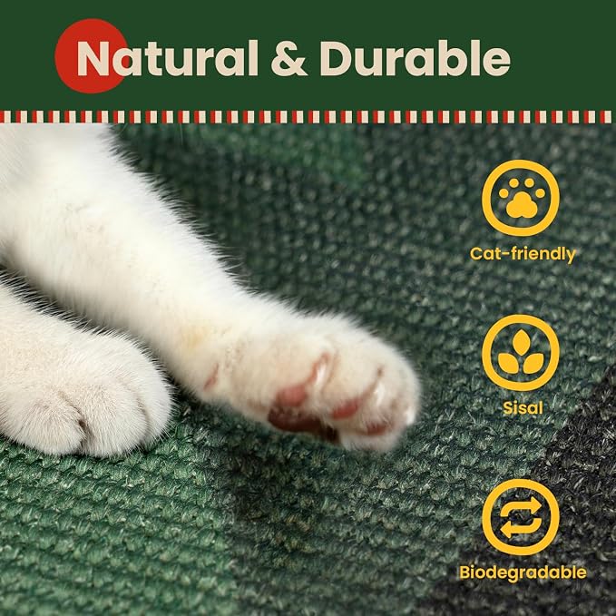 Cat Scratcher Mat, Sisal Cat Scratch Pad, Horizontal Floor Cat Scratching Pads - Image 7