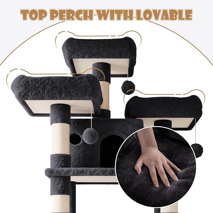 SHA CERLIN 81 Inches Extra Large Cat Tree - Image 4