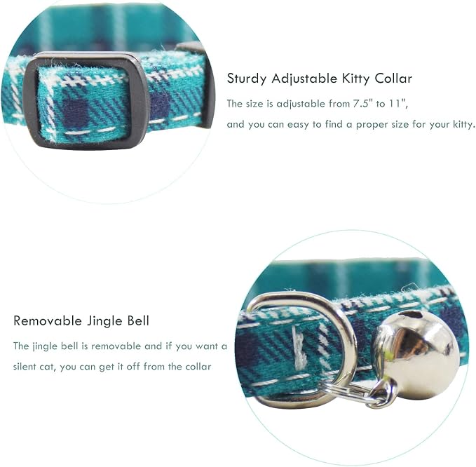 Breakaway cat Collars with Bell, Durable & Safe Cute Kitten Collars Safety - Image 4