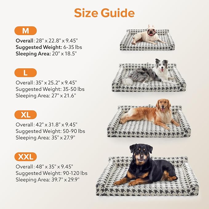 Orthopedic Dog Beds for Medium Dogs Washable, Detachable Side Bolster and Pillow - Image 6