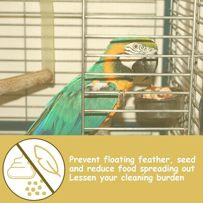 Shappy Large Bird Cage Seed Catcher, Bird Cage Cover Net Skirt Guard, - Image 5