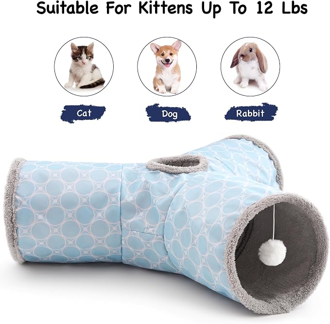 Tempcore Cat Tunnels for Indoor Cats Fleece-Lined in for Warmth, Pet Tube Toys - Image 6
