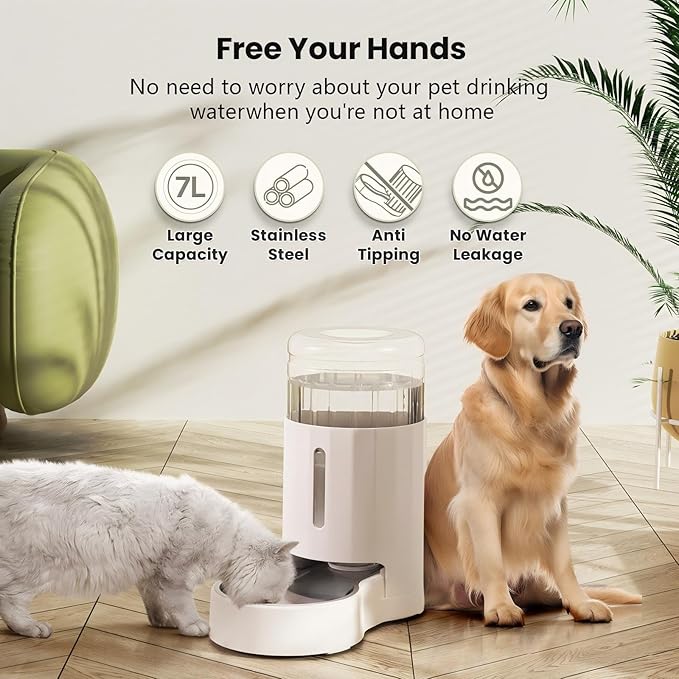 CZPET Dog Water Bowl Dispenser, 7L Automatic Dog and Cat Water Dispenser - Image 2