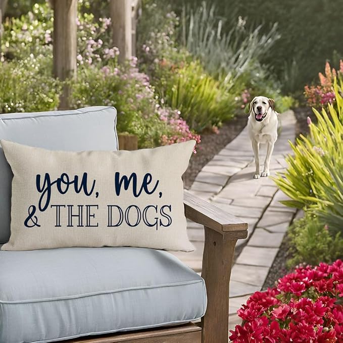 PANDICORN You Me & The Dogs Lumbar Throw Pillow Covers 12x20 Inch Outdoor - Image 7