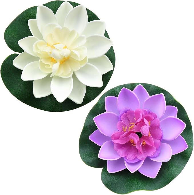 2PCS 10CM/3.94Inch Birdbath Fountain Accessory Lotus Leaf Flower Floating Spray by LUORNG