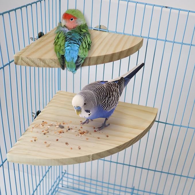 2 Pack Bird Perch Platform, Parrot Stand Sector Playground Wood Perch Stand Toy - Image 7