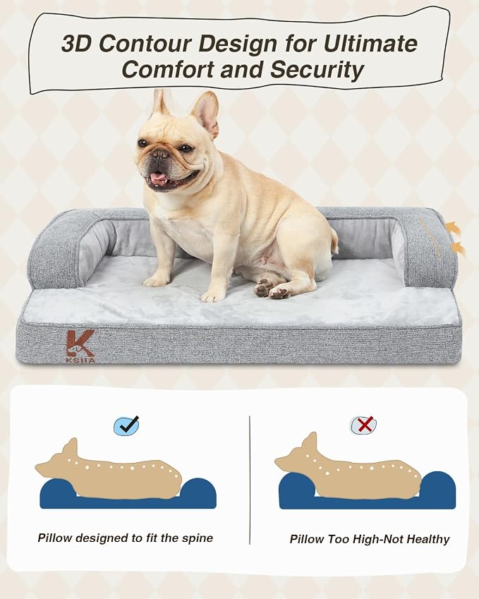 KSIIA Washable Dog Bed Large Sized Senior Dog, Orthopedic Warm Soft Pet Sofa - Image 4