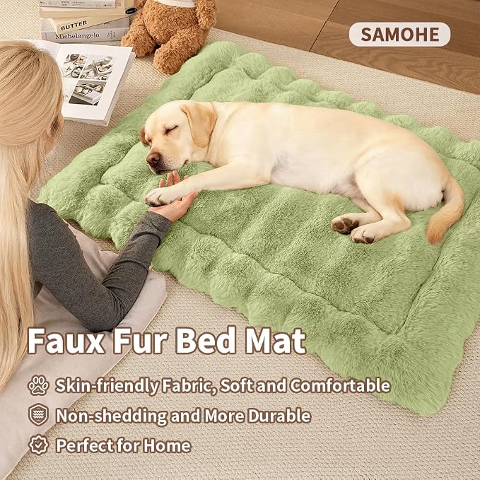 Self-Warming Dog Bed, Plush Faux Fur Mat - Image 2