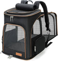 Lekereise Black Cat Backpack for Large Cats and Dogs Up to 20-25 Lbs Expandable by Lekereise