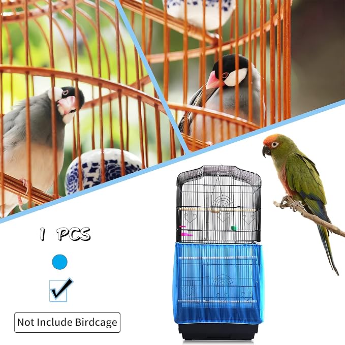 Daoeny Universal Bird Cage Cover, Adjustable Seed Feather Catcher, Soft Airy - Image 6
