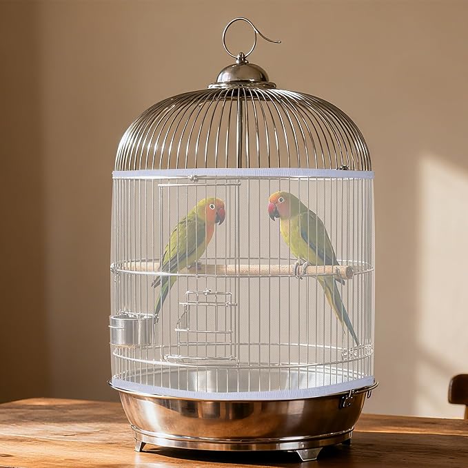 Fengek 2 Pcs Adjustable Bird Cage Cover & Seed Catcher Net - Image 5