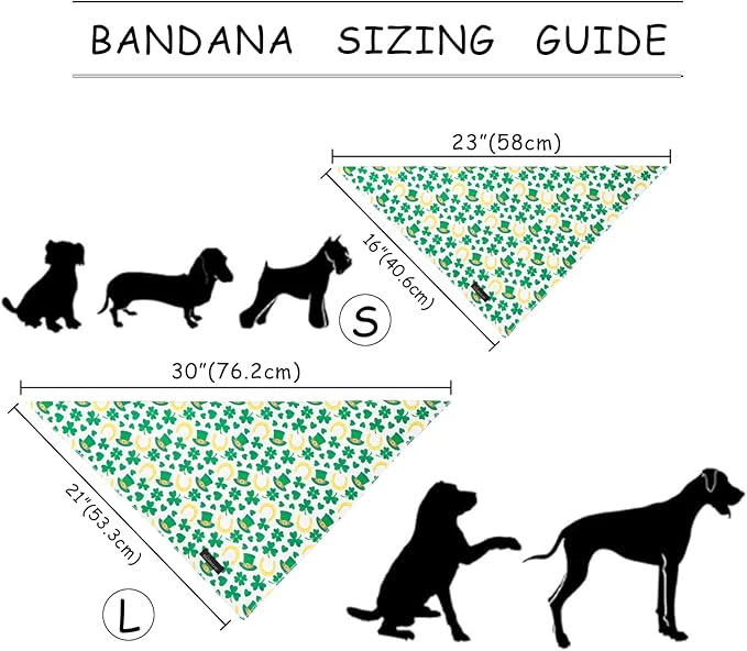 ARING PET St Patrick's Day Dog Bandana, Cute Green Shamrocks Pet Bandanas Scarf - Image 6