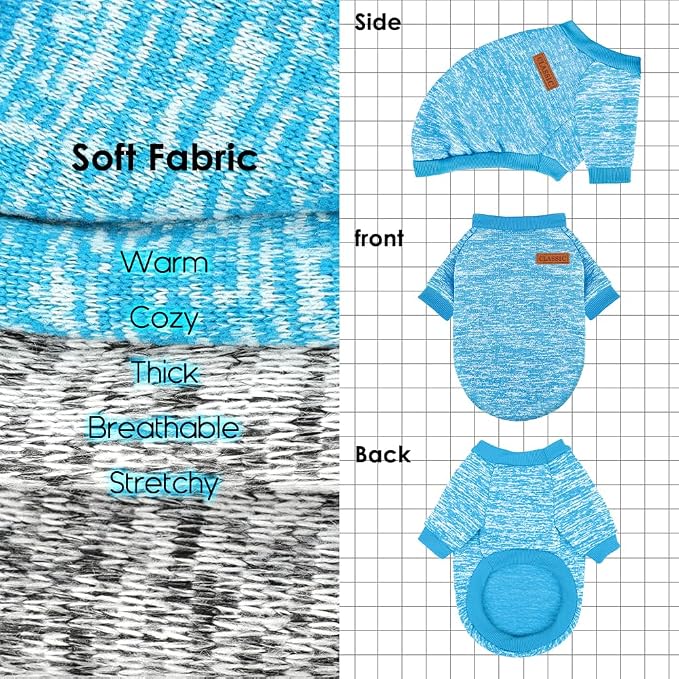 2 Pcs Dog Sweaters for Small Dogs Girl Boy Winter Fleece Clothes Warm Soft Dog - Image 4