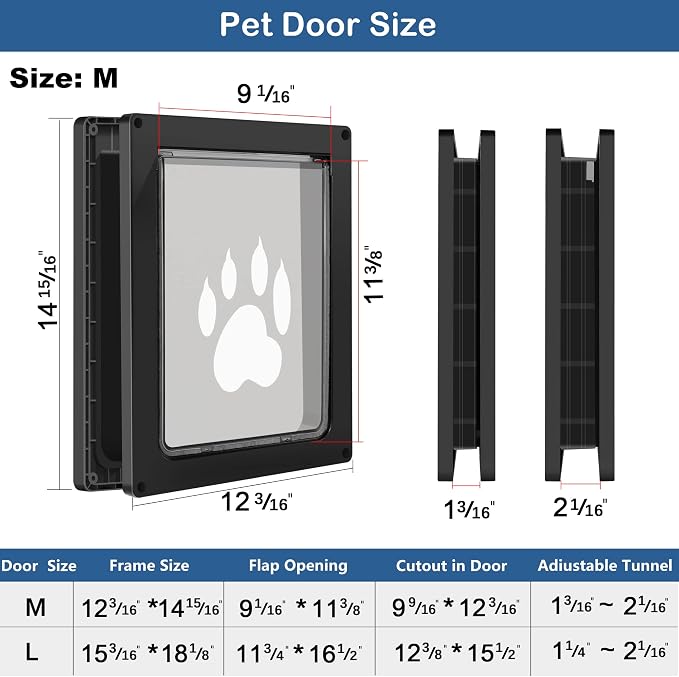 CEESC Dog Door for Pets Up to 45 lb, Weatherproof Pet Door for Cats and Dogs - Image 6