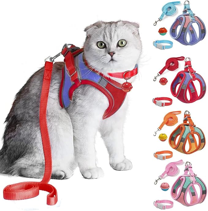 JSXD Cat Harness, Leash and Collar Set, Escape Proof Kitten Vest Harness by JSXD