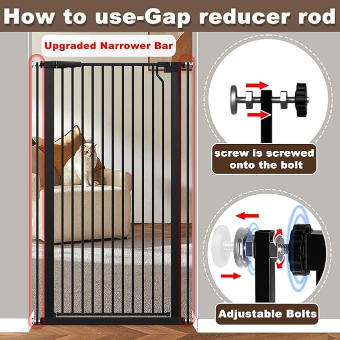 Fairy Baby 51.18" Extra Tall Pet Cat Gate, 48.5"-56.2" Extra Wide Baby Gate - Image 6