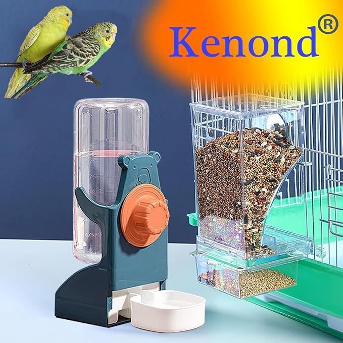 Kenond No Mess Bird Feeder Water Dispenser Set, Automatic Parrot Feeder Cage - Image 5