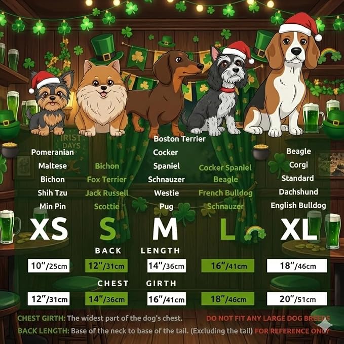 St. Patrick's Day Dog Dress, Soft Breathable Pet Clothes - Image 3