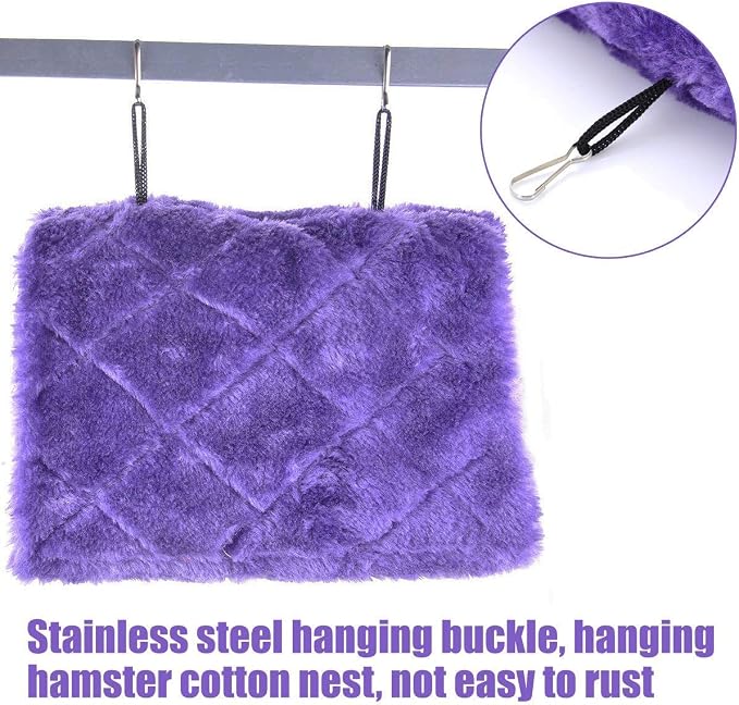 Winter Warm Bird Nest House Shed Hut Hanging Hammock Finch Cage Plush Fluffy - Image 6