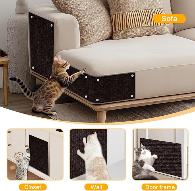 Cat Scratch Mat, 118.5"x17.4" Trimmable Self-Adhesive Cat Scratch Furniture - Image 8