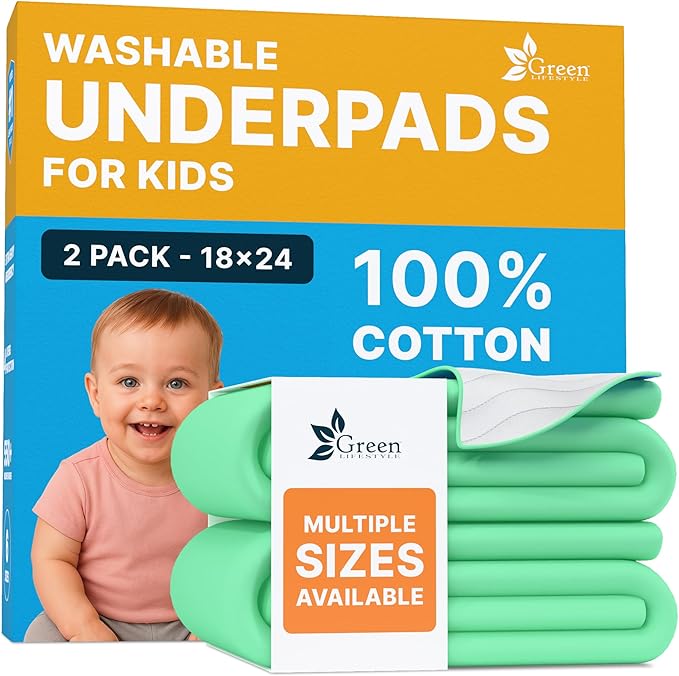 GREEN LIFESTYLE 100% Cotton Washable Absorbent Pads – Waterproof Reusable by GreenLifeStyle