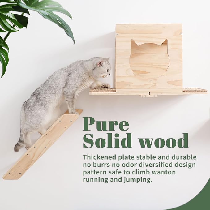 Cat Wall Shelves Set – Wall Mounted Cat Furniture - Image 6