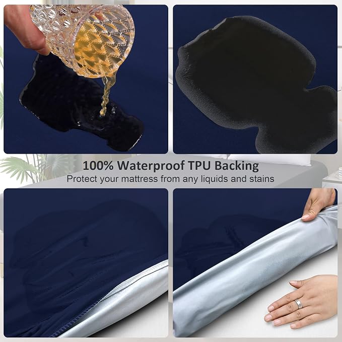 Waterproof Mattress Protector Queen, Fitted Sheet Style Breathable Mattress - Image 3