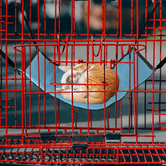 Cat Hammock for Cage Hanging ，Summer Breathable Coolness Oxford Cat Hammock - Image 6
