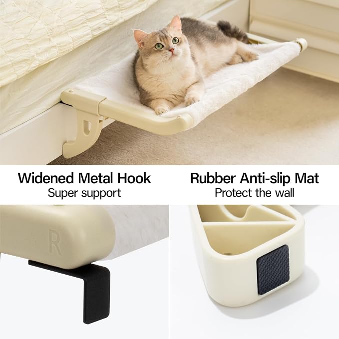 MEWOOFUN Window Sill Perch for Indoor Cats, One-Step Sliding Clamping Slot - Image 5