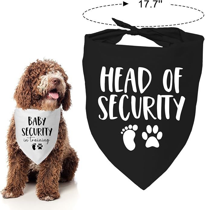 2 Pack Baby Security in Training and Head of Security, Dog Bandanas - Image 3